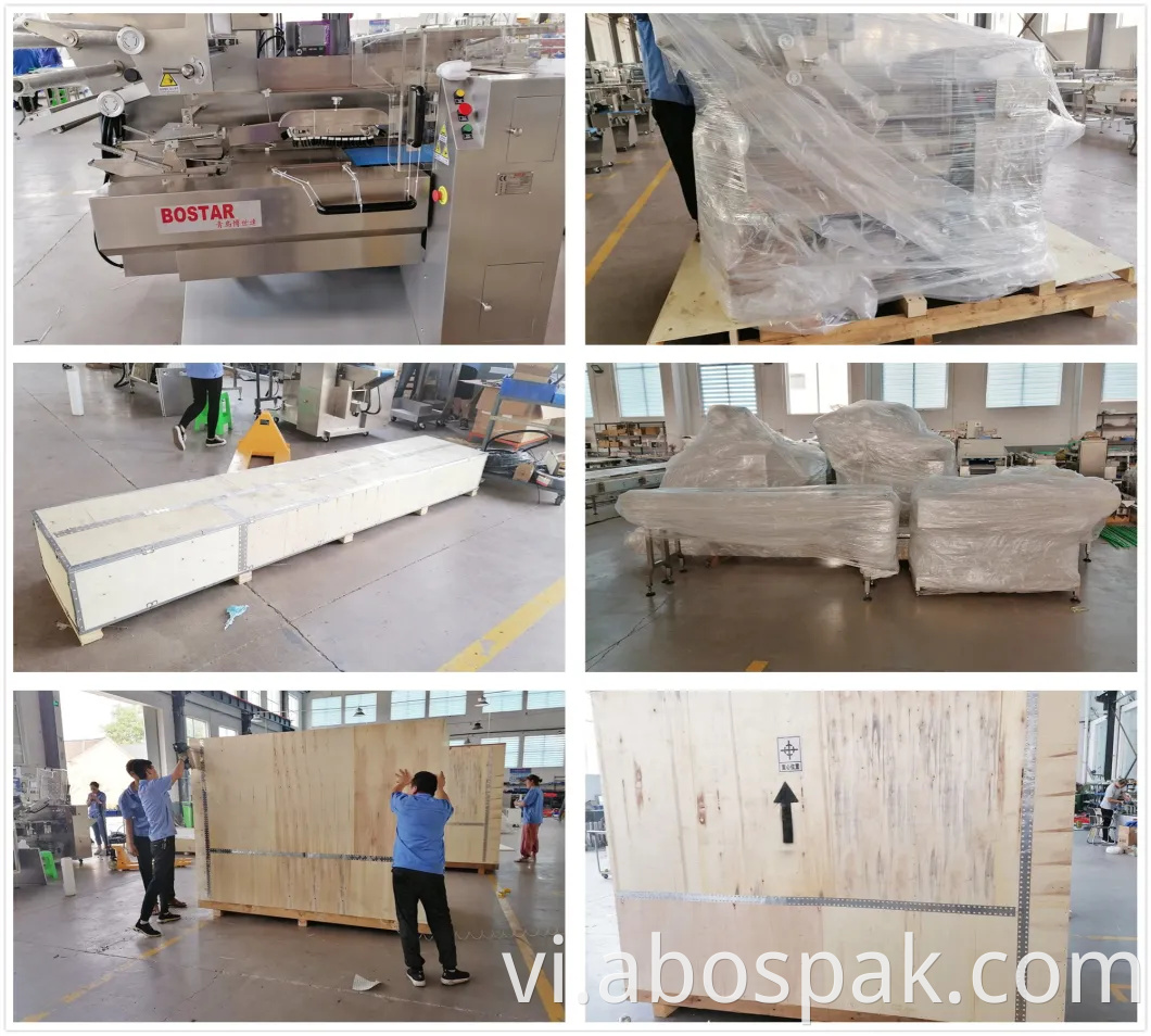 Thực phẩm Pieces Nhóm Secondary Bọc tự động Hộp Motion Flow Gối Bag Niêm phong đóng gói Máy móc bao bì